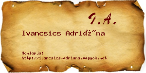Ivancsics Adriána névjegykártya