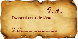 Ivancsics Adriána névjegykártya